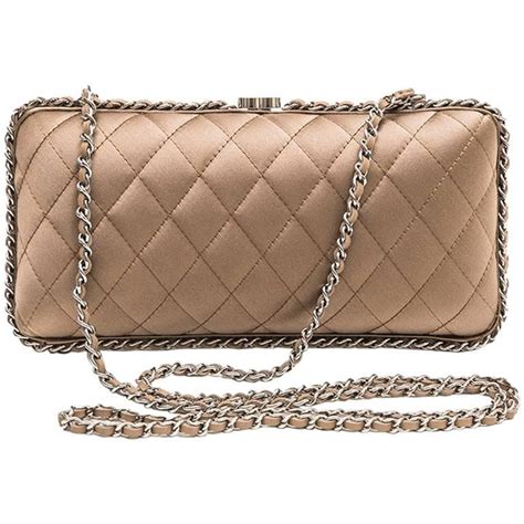 chanel satin satin gold clutch|Chanel clutch.